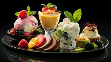 freshness and indulgence on a gourmet table of sweet summer photo