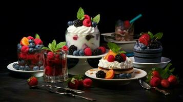 freshness and indulgence on a gourmet table of sweet summer photo