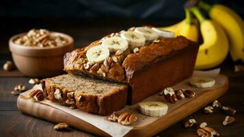 freshness and sweetness in a healthy meal of banana bread photo
