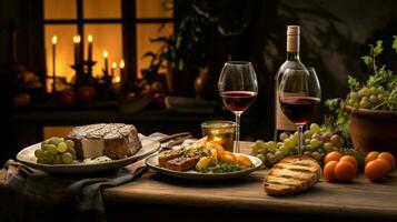 freshness of homemade gourmet meal on rustic wood table photo