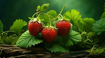 freshness of nature bounty ripe green strawberries photo