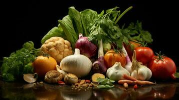 freshness of organic vegetables seasoned with garlic photo