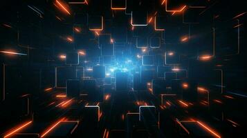 futuristic abstract computer graphic backdrop with glowing photo