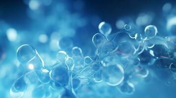 futuristic backdrop of blue abstract molecular motion photo