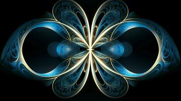 futuristic computer generated blue fractal symbol photo