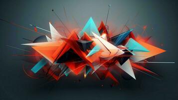 futuristic geometric shapes connect for modern abstract photo