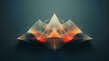 futuristic geometric shapes connect for modern abstract photo