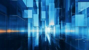 futuristic skyscraper reflects bright blue computer graph photo