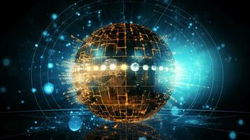 futuristic technology connects internet space and communication photo