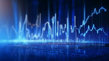 glowing blue pulse trace analyzing healthcare data photo