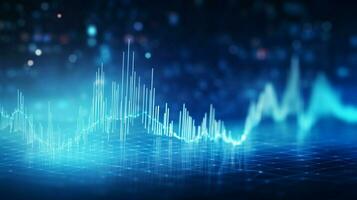 glowing blue pulse trace analyzing healthcare data photo