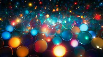 glowing circles in multi colored pattern illuminate photo