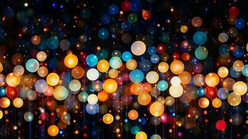 glowing circles in multi colored pattern illuminate photo