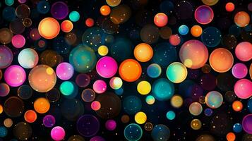 glowing circles in multi colored pattern illuminate photo