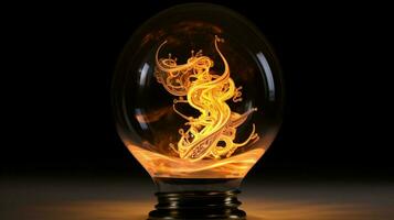 glowing electric lamp ignites imagination with creativity photo