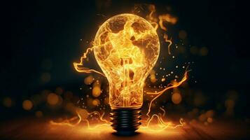 glowing electric light igniting filament inspiring creative photo