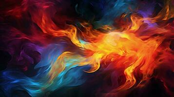 glowing flame burning in vibrant colors photo