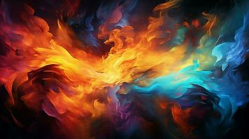 glowing flame burning in vibrant colors photo