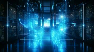 glowing futuristic digital design of a network server photo