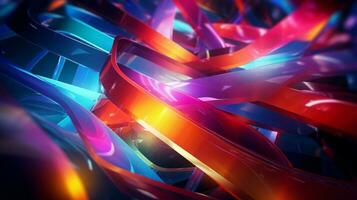 glowing geometric shapes in bright multi colors motion photo