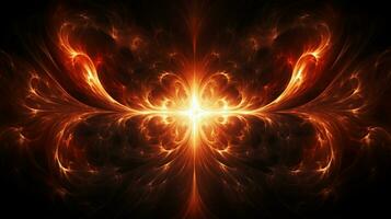 glowing inferno igniting nature abstract fractal pattern photo
