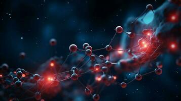 glowing molecular structure in futuristic galaxy backdrop photo