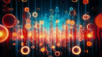 glowing multi colored circles ignite a futuristic backdrop photo