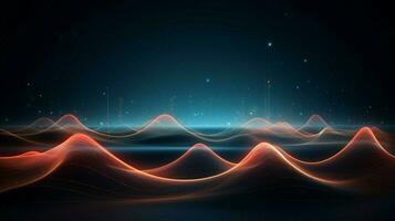 glowing sine waves create futuristic backdrop design photo