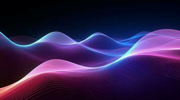 glowing sine waves create futuristic backdrop design photo