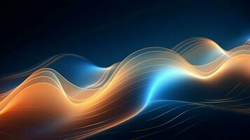 glowing sine waves create futuristic backdrop design photo