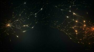 glowing spider web on dark abstract backdrop photo