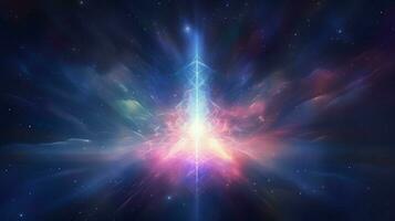 glowing star igniting abstract galaxy backdrop photo