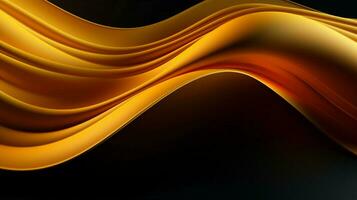 glowing yellow wave pattern on dark backdrop photo