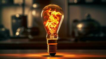 glowing tungsten filament ignites bright ideas photo