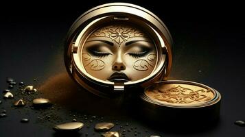 golden face powder makeup product cosmetic photo