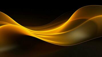 glowing yellow wave pattern on dark backdrop photo