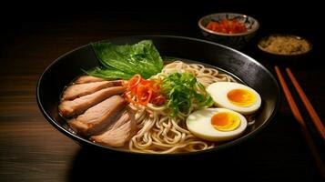 gourmet pork meal cooked ramen noodles healthy japanese photo