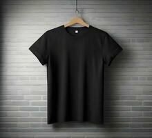 Black t shirt mockup ai generate photo