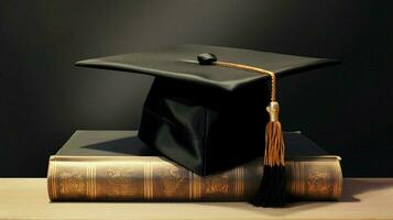 graduation cap and diploma signify achievement photo