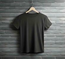 Black t shirt mockup ai generate photo