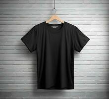 Black t shirt mockup ai generate photo