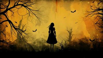 grunge backgrounds add texture to spooky silhouette shape photo