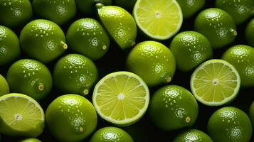 close up fresh juicy limes photo