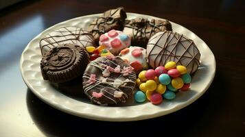 homemade dessert plate sweet treats candy chocolate cooking photo