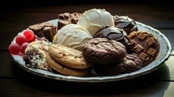 homemade dessert plate sweet treats candy chocolate cooking photo