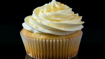 homemade lemon cupcake with creamy icing a sweet photo