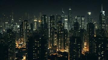 illuminated cityscape at night high angle view photo