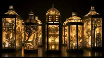 illuminated lanterns reflect historic religious architect photo
