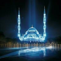 illuminated minaret symbolizes spirituality in famous photo