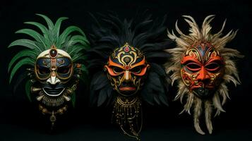 indígena culturas celebrar tradicion con florido mascaras foto